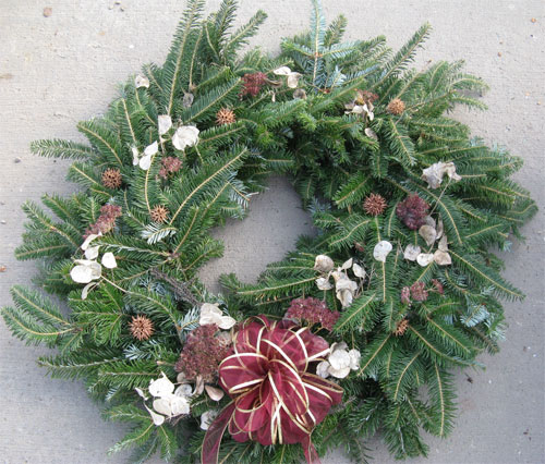 decorated fir wreath