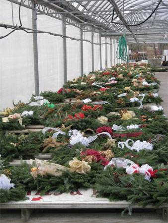 wall of wreaths