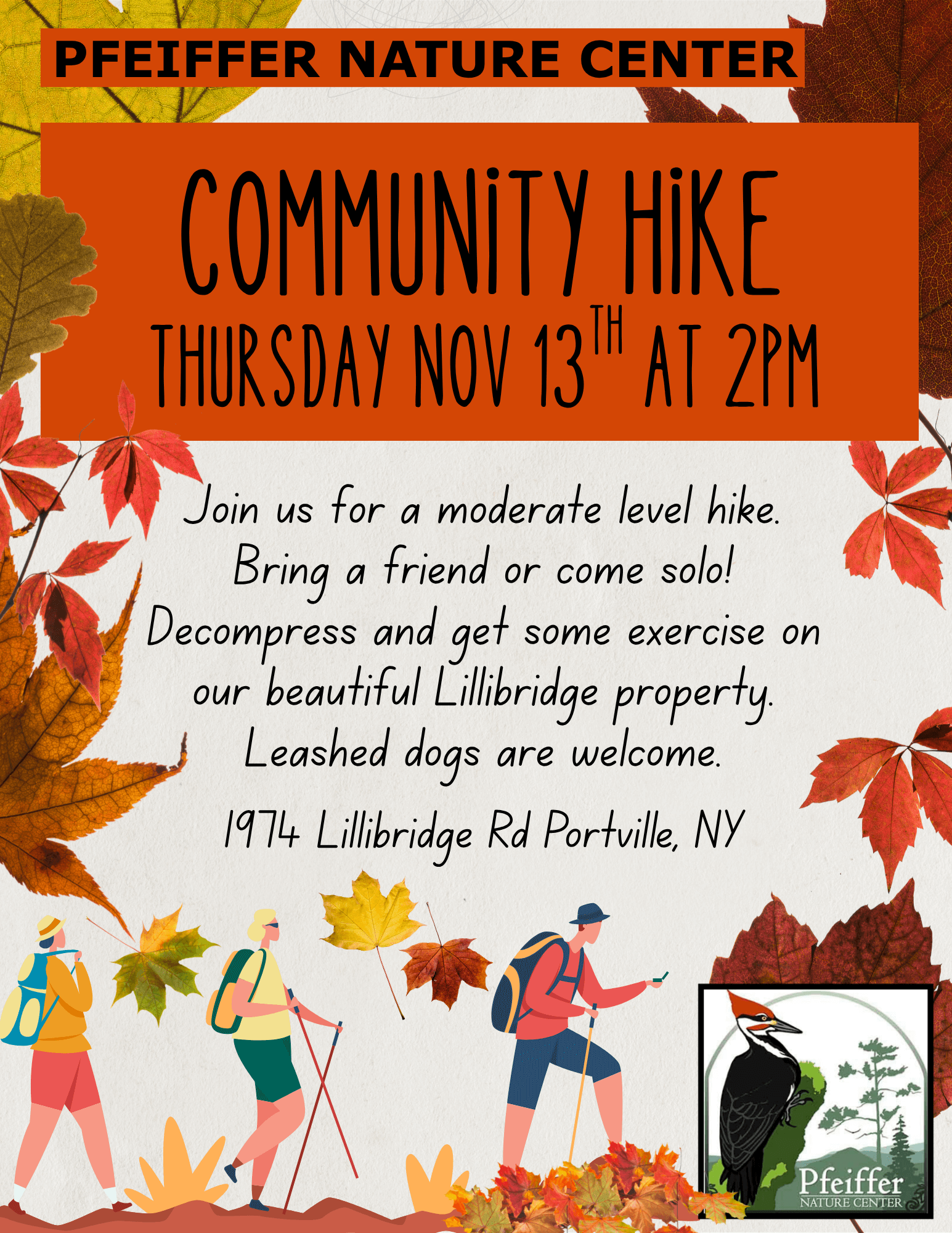 Community hike November 13th 2025 Flier