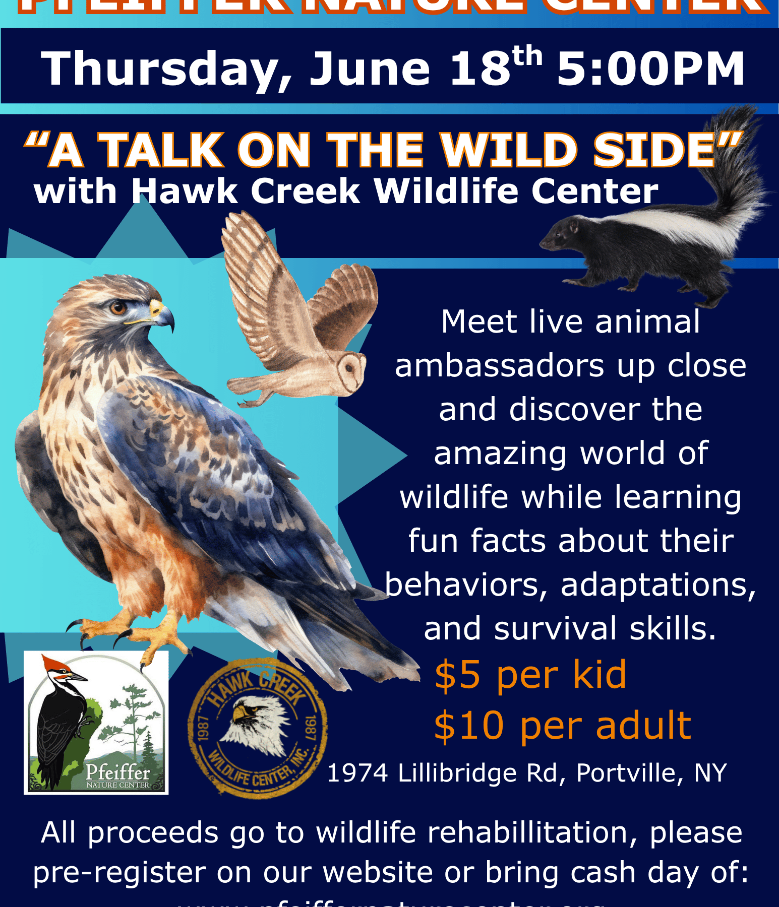 Hawk Creek Talk on the Wildside event flyer