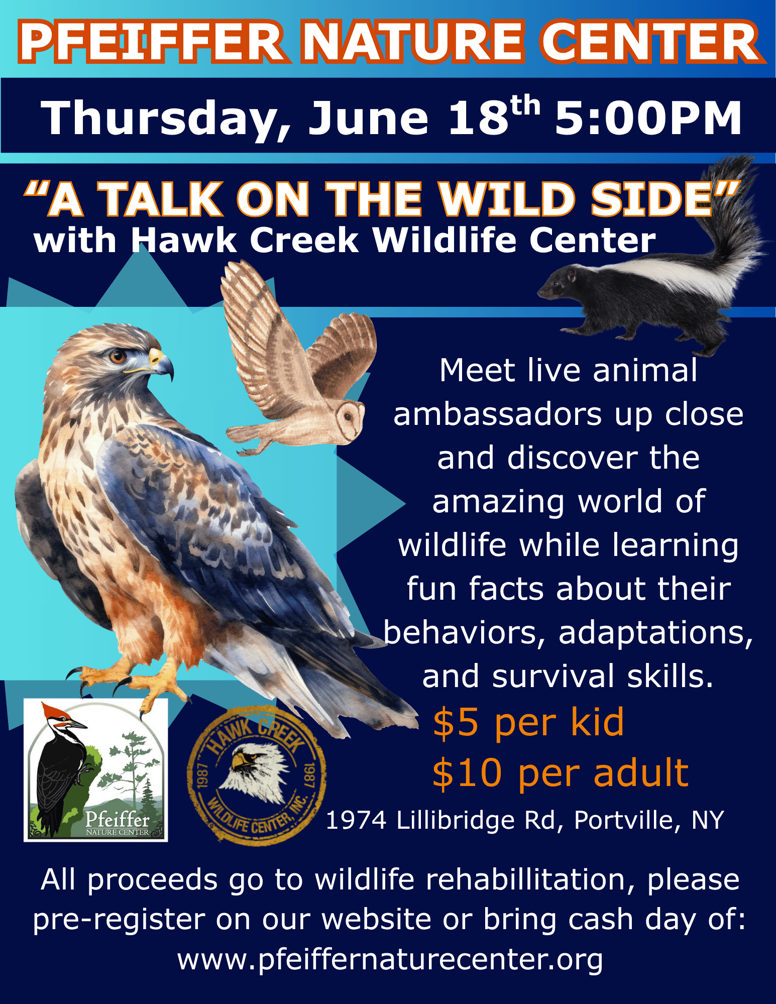 Hawk Creek Talk on the Wildside event flyer