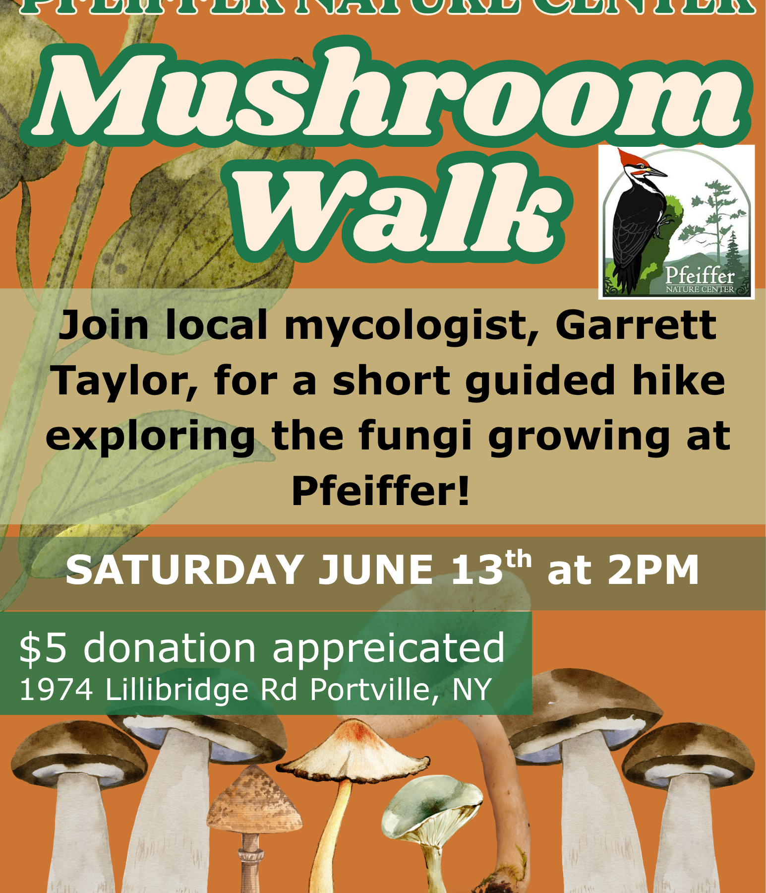 2026 mushroom walk flyer