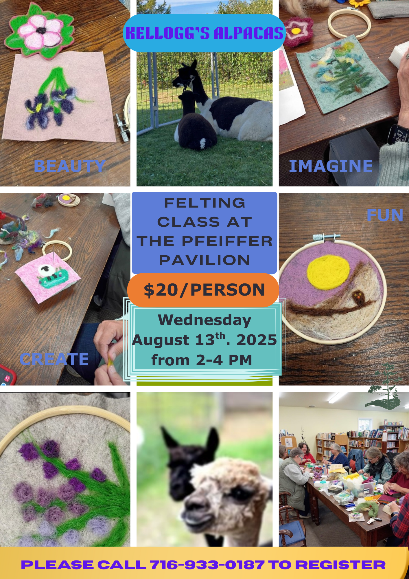 Felting class at Pfeiffer Flier